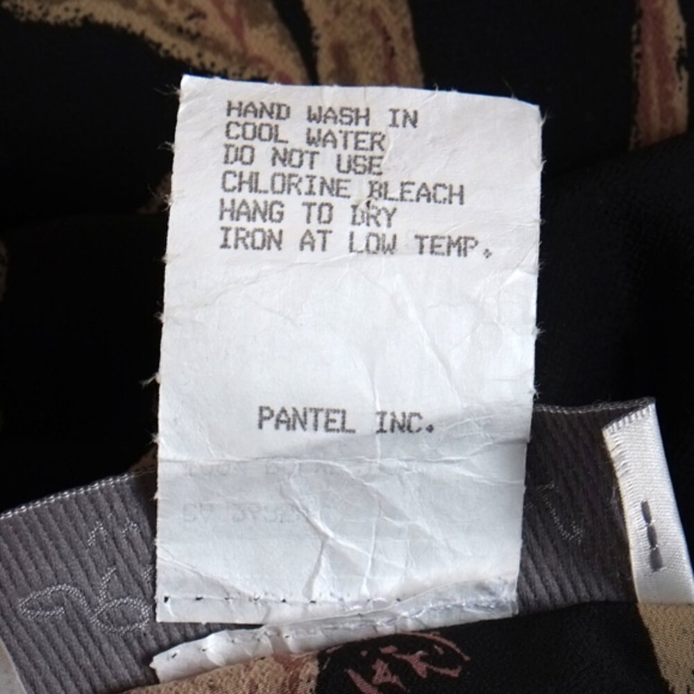 Beautiful vintage black and floral midi shirt dress by Randy Pantel - Picture 14 of 14